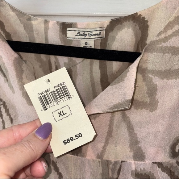 NWT Lucky Brand Georgette Peasant Fairy Blouse size XL - Picture 3 of 5